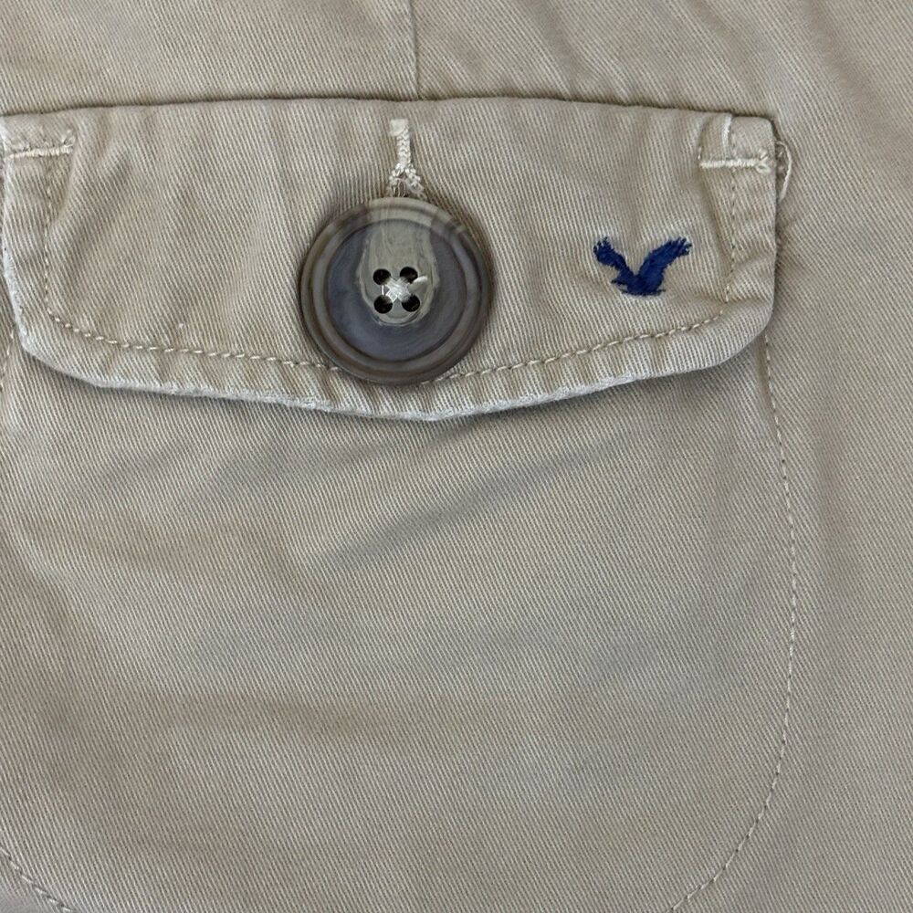 Y2K  American Eagle Khaki Mini Skirt Size 8 2000s Preppy Cargo - Picture 7 of 8